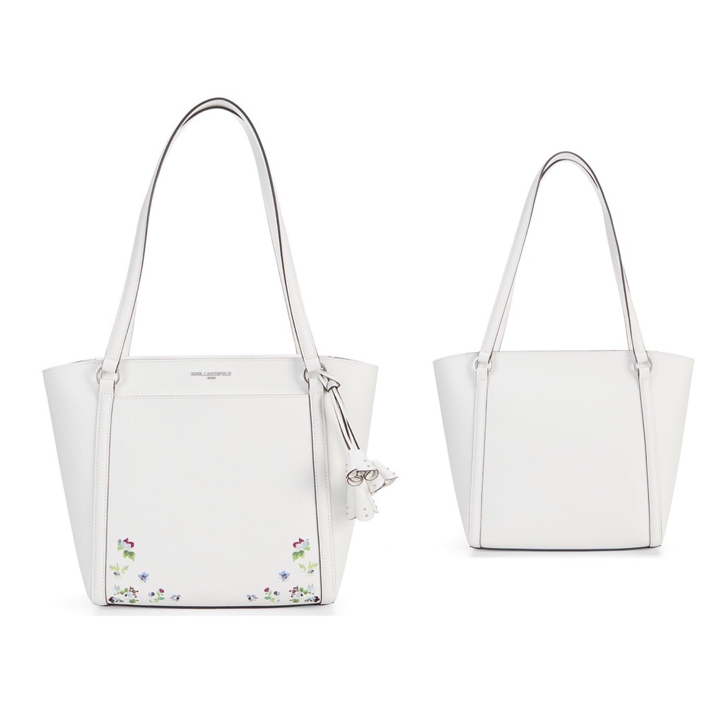 KARL LAGERFELD PARIS Iris Floral Tote NWOT (White)